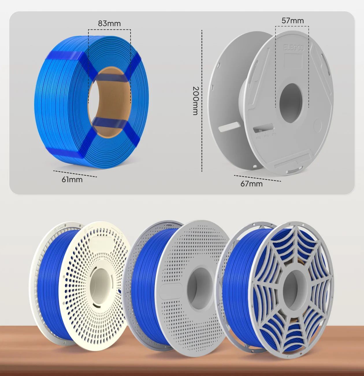 Différents coloris de filament PLA multicolore
