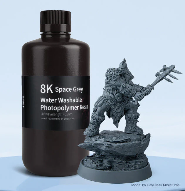 Résine 3D lavable à l’eau 8K – Couleur Space Grey